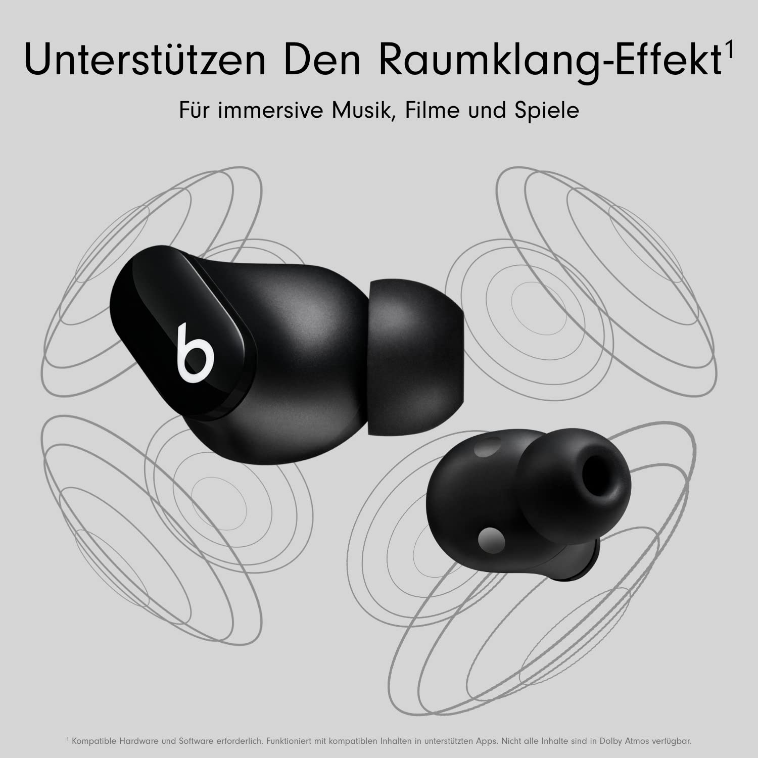 Beats Studio Buds – Komplett kabellose Bluetooth In-Ear Kopfhörer mit Noise-Cancelling – schweißbeständige, kompatibel mit Apple und Android, integriertes Mikrofon – Schwarz (Vorgängerversion)