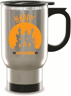 Halloween Gift Ideas for Churchgoers Spooky Witch and Ghost Design 14oz Steinless Steel Travel Mug