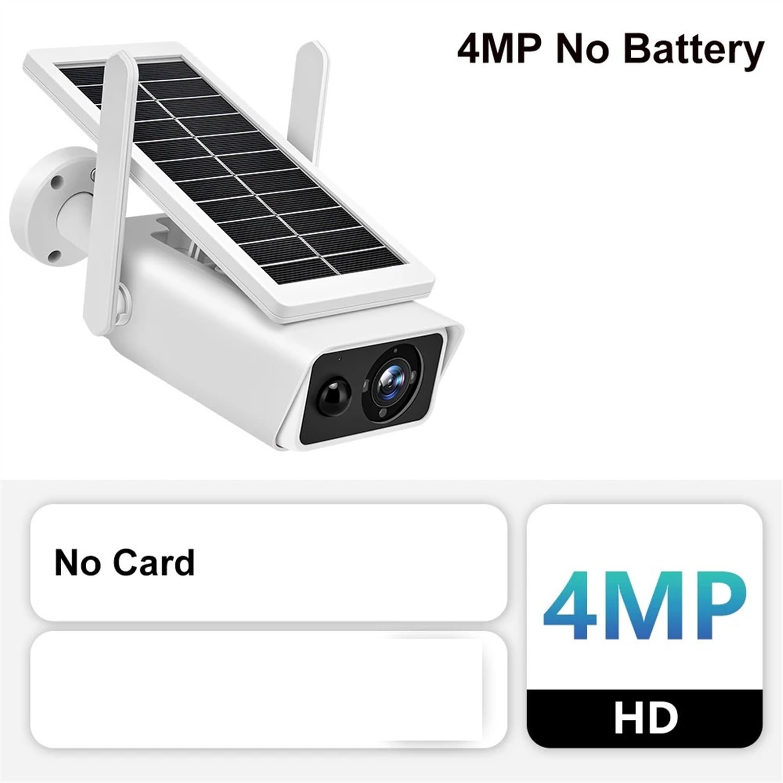 Kamera bezpieczeństwa, Kamera słoneczna 4MP na zewnątrz 100° szeroki widok ochrona bezpieczeństwa bezprzewodowe kamery nadzoru typu Bullet wykrywanie PIR IR noc(4MP Cam No Battery)