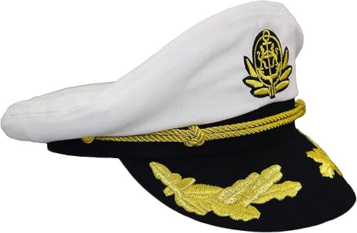 Miniatura 2 de Sombrero de capitán, yates, yate, rock, fiesta, sombrero, marinero, traje de fiesta náutica (blanco), Blanco