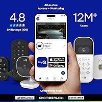 Vista 7 de Chamberlain myQ Smart Indoor Security Camera – 1080p HD Video, Night Vision, Motion Detection, Wi-Fi, Two-Way Audio, Smartphone Control, 2 Pack