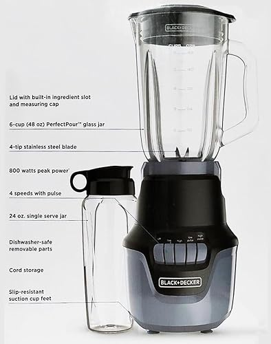 Miniatura 2 de BLACK & DECKER BL1610BGP Performance HELIX Licuadora con tarro personal