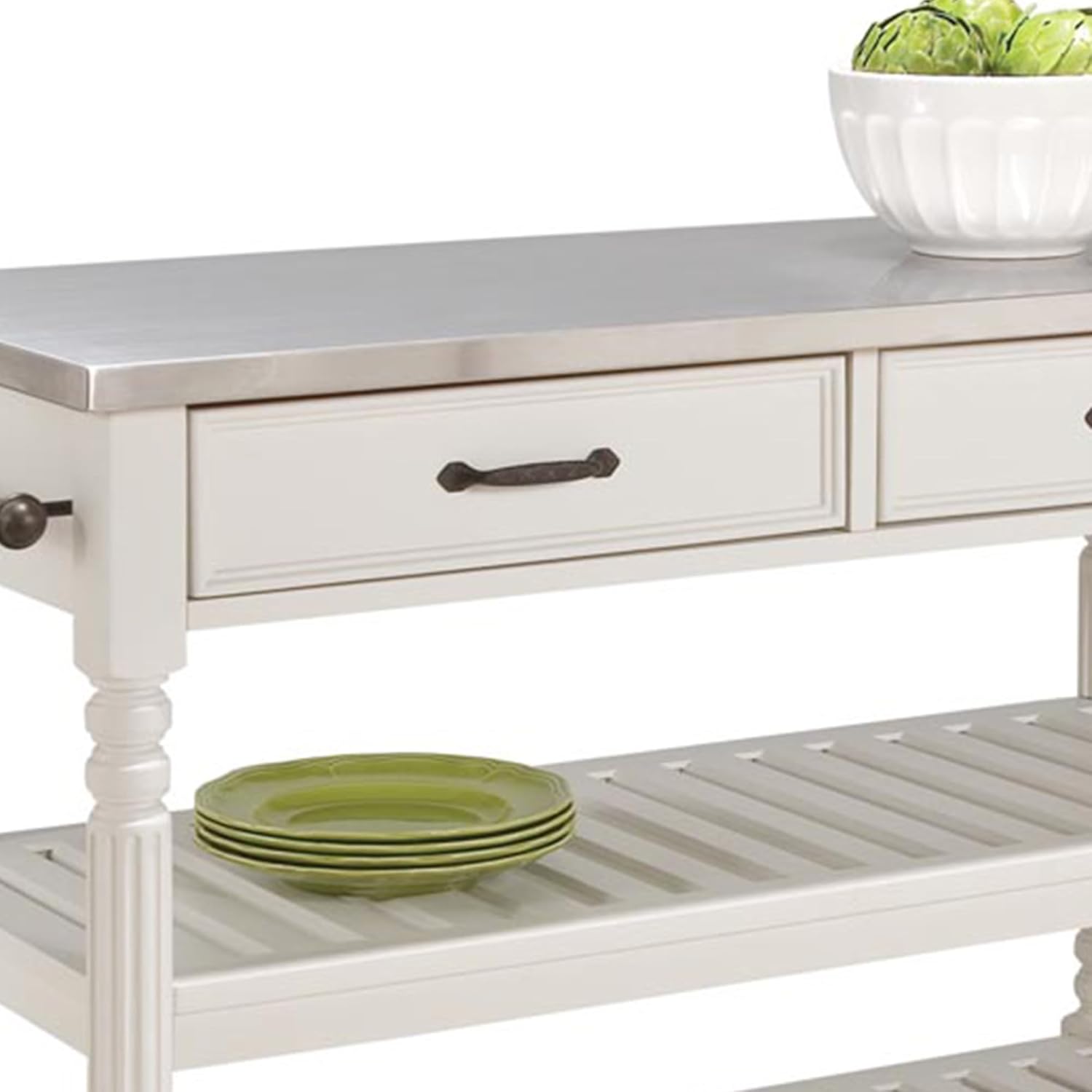 Homestyles General Line Off-White Mobile Kitchen Cart