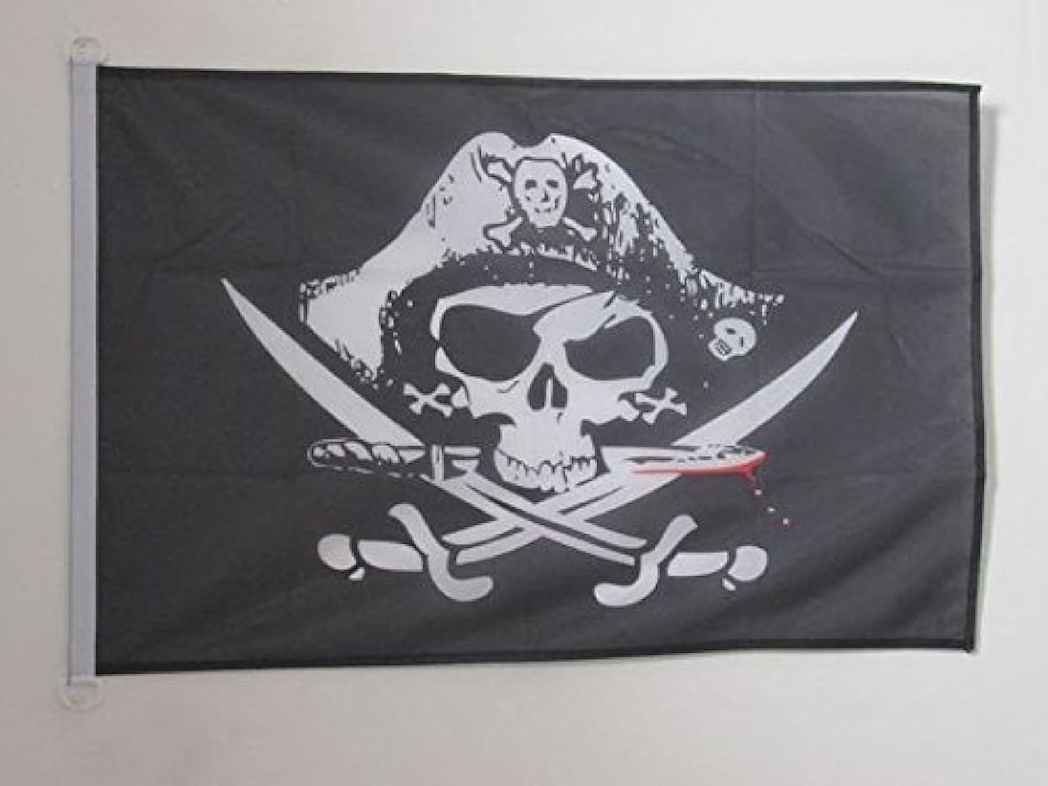 BPA Pirate Deadman Chest Triconner Flag 2' x 3' for Outdoor - Pirates Flags 90 x 60 cm - Banner 2x3 ft Knitted Polyester with Rings