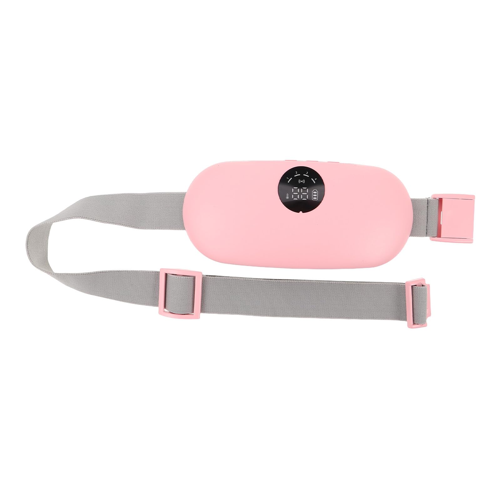 VILLCASE Cinturón Calefactor de Cintura Inalámbrico con Masajeador Lumbar y Almohadilla Térmica Ajustable para Cólicos Menstruales Calor Rápido y Portátil para Aliviar Abdominal Rosa