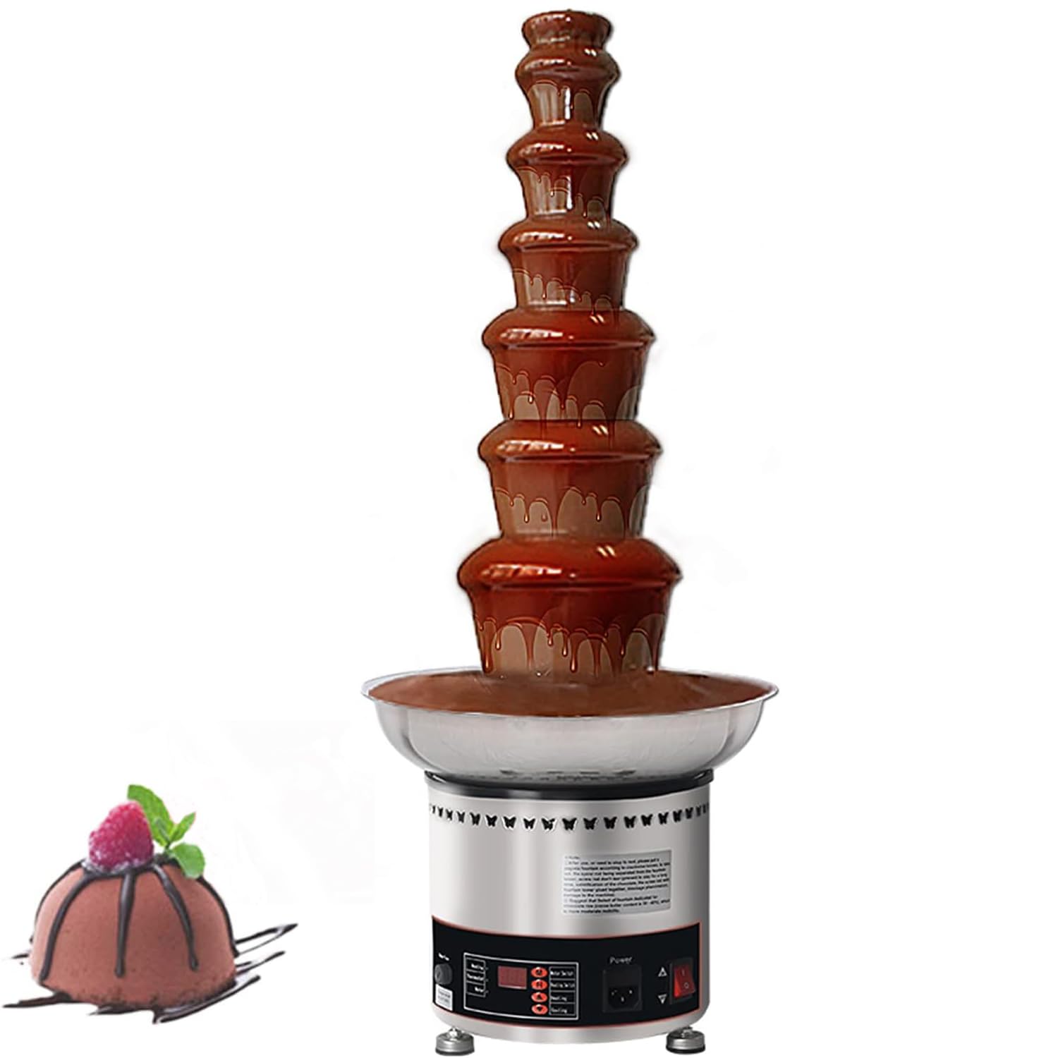 Party Fountain,Fondue Fountain,Chocolate Fondue Waterfall with Temperature Control(86–302°f / 30–150°c),Easy to Disassemble and Wash,For Party,Wedding Company Birthday,6tiers