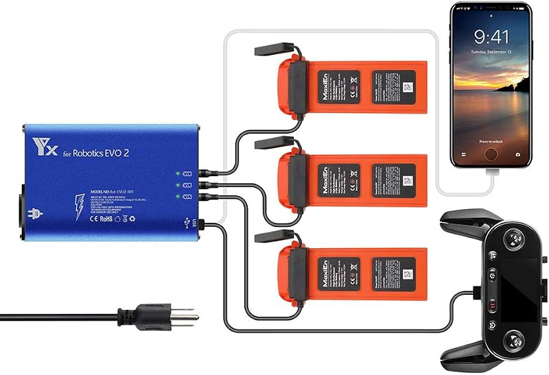 Battery Charger for Autel Robotics EVO 2,II Pro V2 V3 Enterprise RTK,Dual Drone,Rapid Multi Parallel Charging Hub Accessories