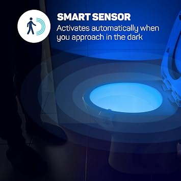 ToiLight 2 Pack. The Original Toilet Bowl Night Light. Fun & Useful Bathroom Motion Sensor Tech Gadget. Funny Novelty Birthday Gift Idea. Stocking Stuffer for Him, Her, Guys, Men, Brother, Mom