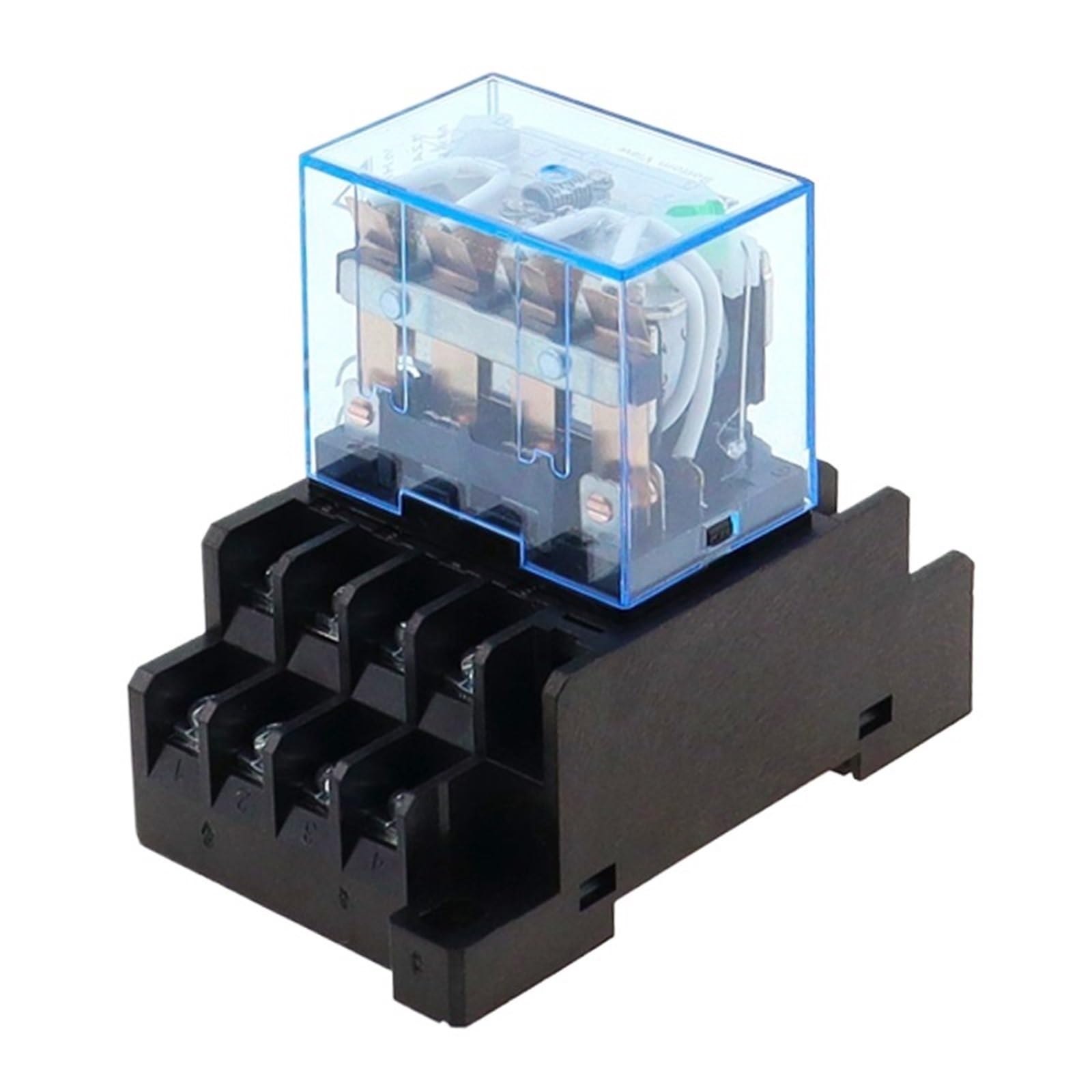 Relé intermedio HH64P LY4NJ 10A Micro relé electromagnético pequeño ACDC12V24V AC110V 220V 380V con base de zócalo de 14 pines PTF14A(DC24V)