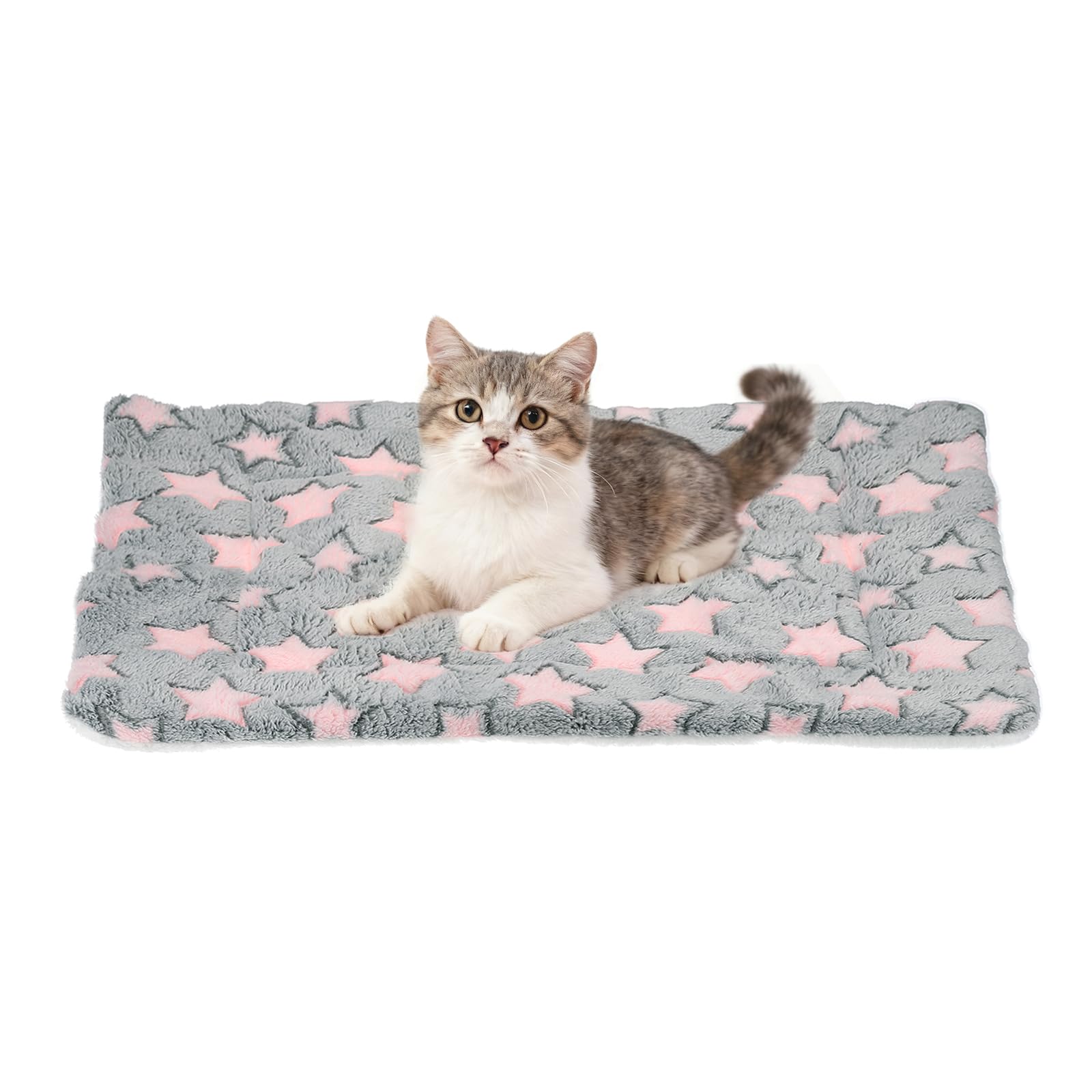 Tapis de lit pour chien chaud et lavable en molleton doux 58x45cm gris