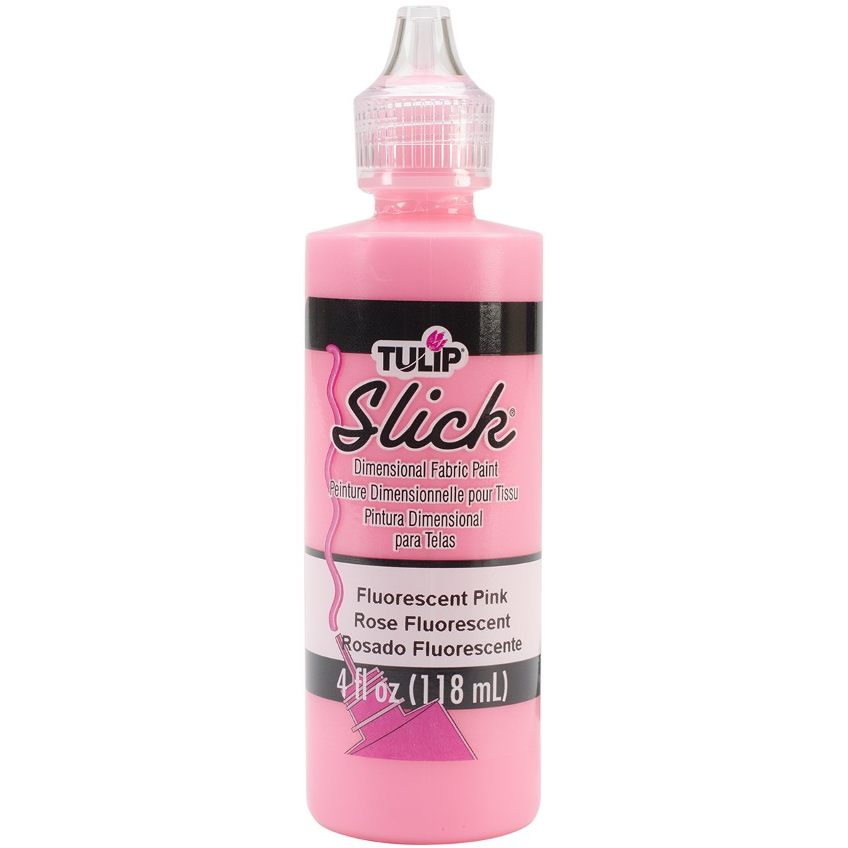 Tulip Slick Dimensional Fabric Paint 4oz-Fluorescent Pink Tulip Slick Dimensional Fabric Paint 4oz-