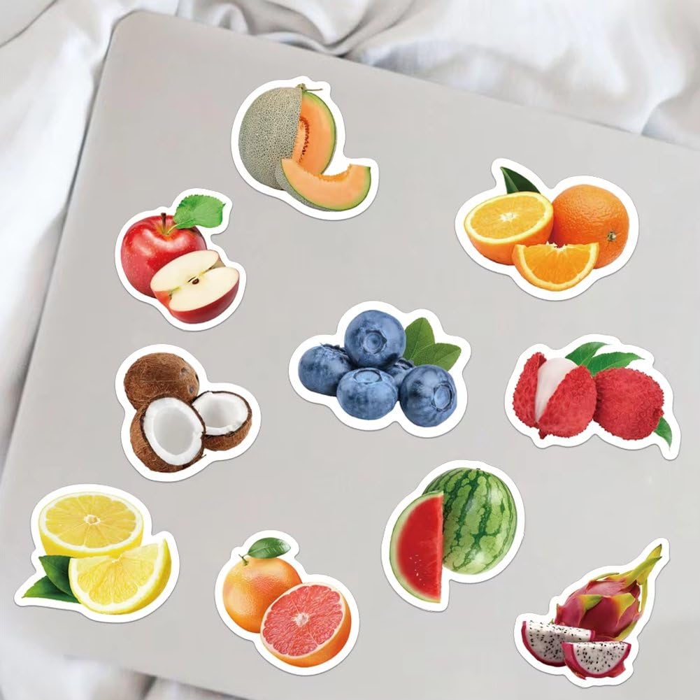 500 szt. naklejek owocowych realistyczne naklejki na żywność kolorowe wodoodporne naklejki na owoce winylowe naklejki do samodzielnego wykonania rękodzieła scrapbooking wystrój