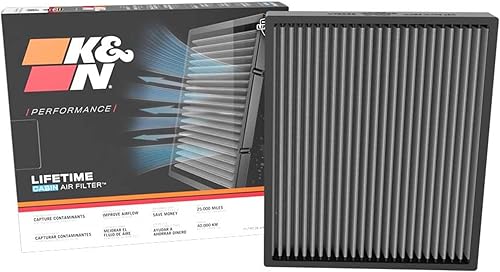 K&N Filtro de aire de cabina alto rendimiento, lavable, flujo de aire limpio para tu cabina compatible con 2021-2023 Polestar 2, 2022-2023 Volvo