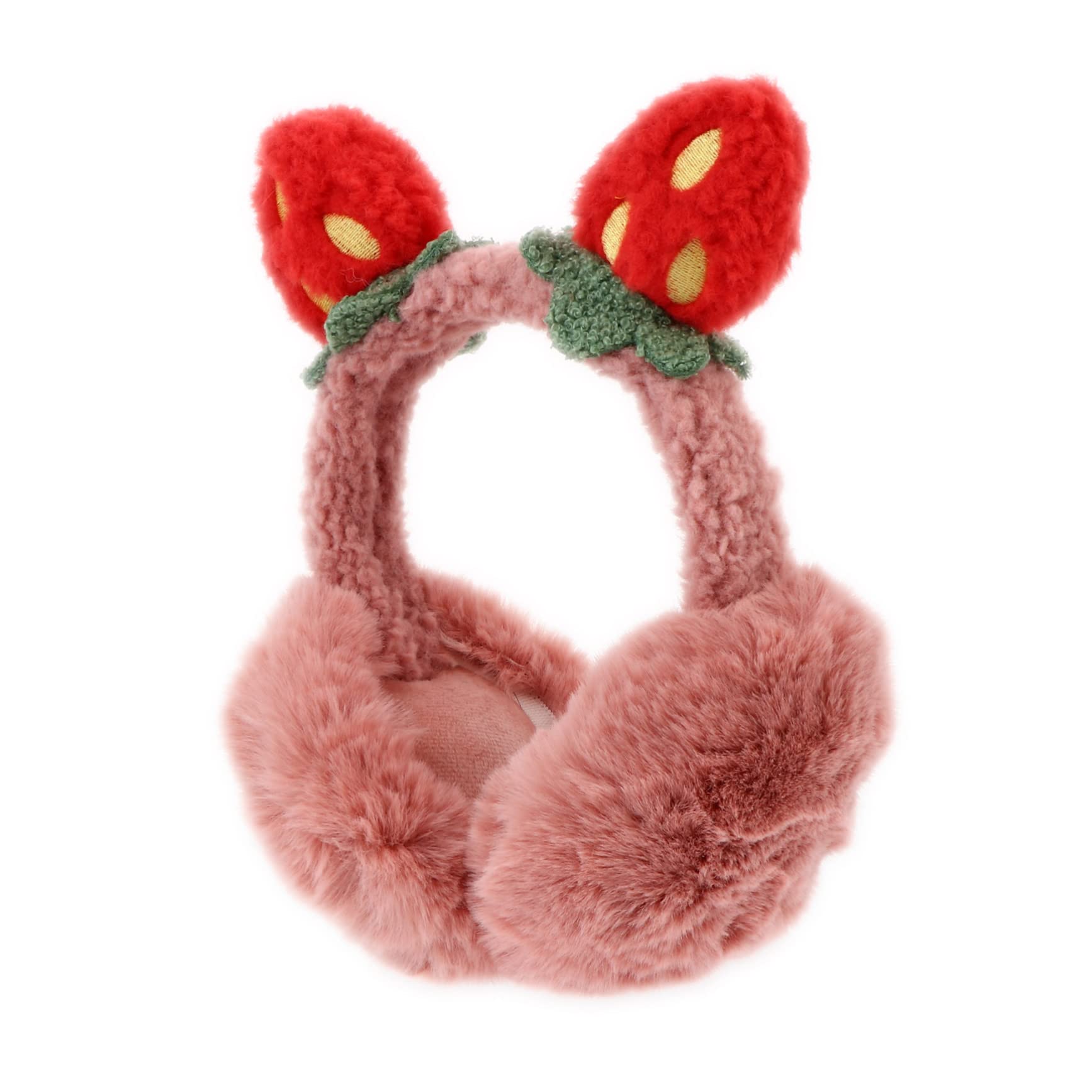 BESPORTBLE Warm Earmuffs Soft Fleece Ear Covers for Women Furry Pink Muffs Comfortable Winter Accessory