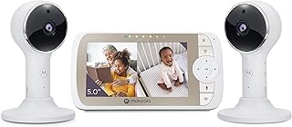 Motorola Baby Monitor VM65-5 WiFi Video Baby Monitor with 2 Cameras HD 1080p, Connects to Smart Phone App, 1000ft Long Range, 2-Way Audio, Remote Pan-Tilt-Zoom, Room Temp, Lullabies, Night Vision
