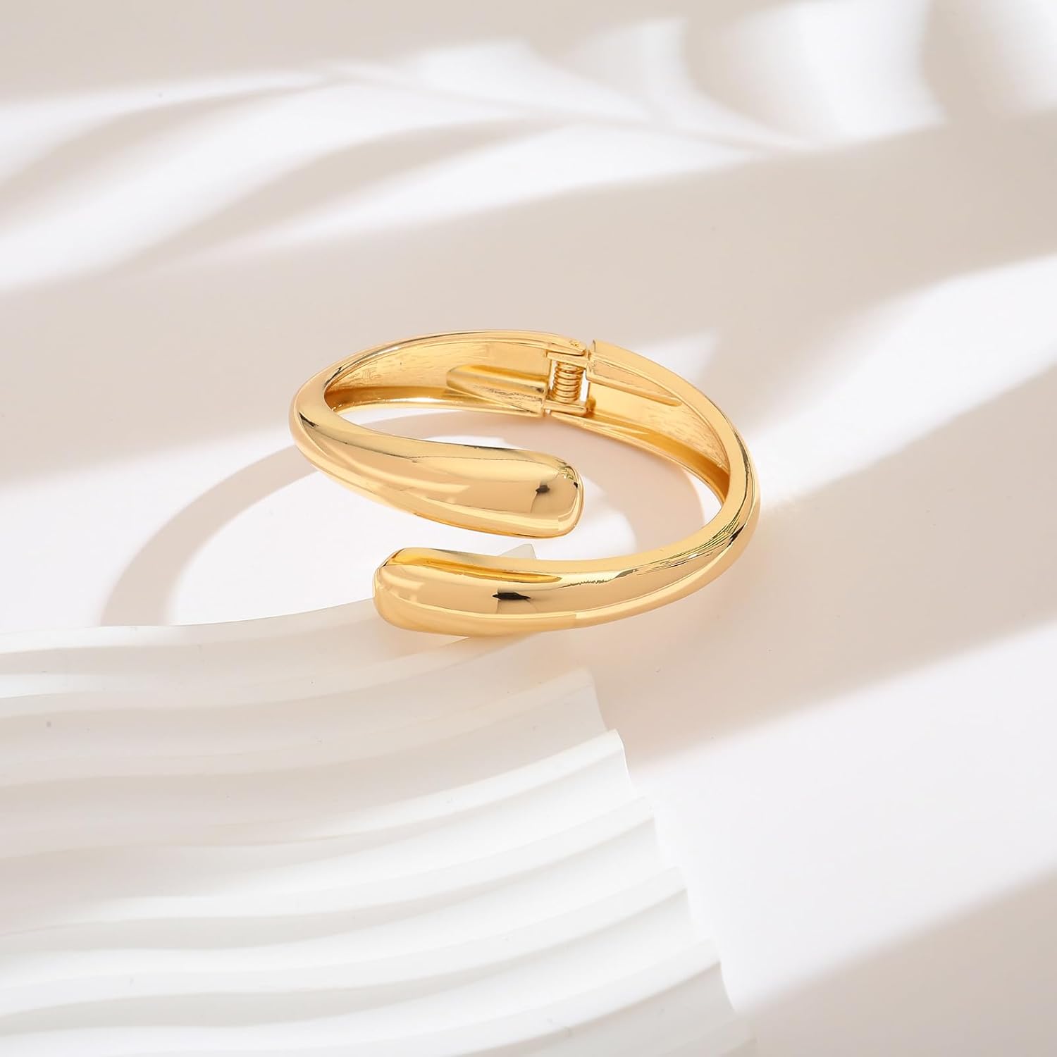 Gold Bangle Bracelets For Women Gold Polished Thick Waterdrop Bangle Trendy Chunky Cuff bangles Jewelry for Women - Image 3