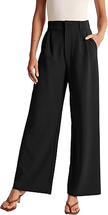 Wide Leg Pants High Waisted Trousers with Pockets