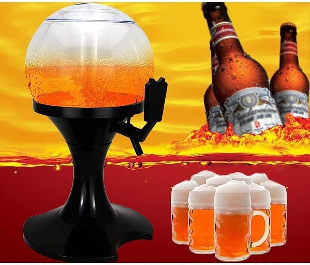 Dispensador de torre de cerveza Dispensador de cerveza 3.5L Dispensador de cerveza esférico Torre de cerveza casera con tubo de hielo Dispensador de bebidas for el hogar