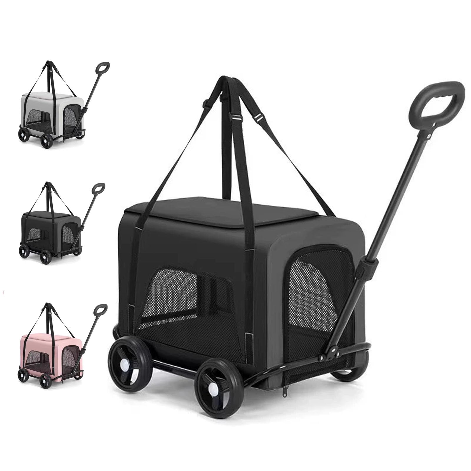 Poussette de chien pliable idéale pour le voyage et les sorties