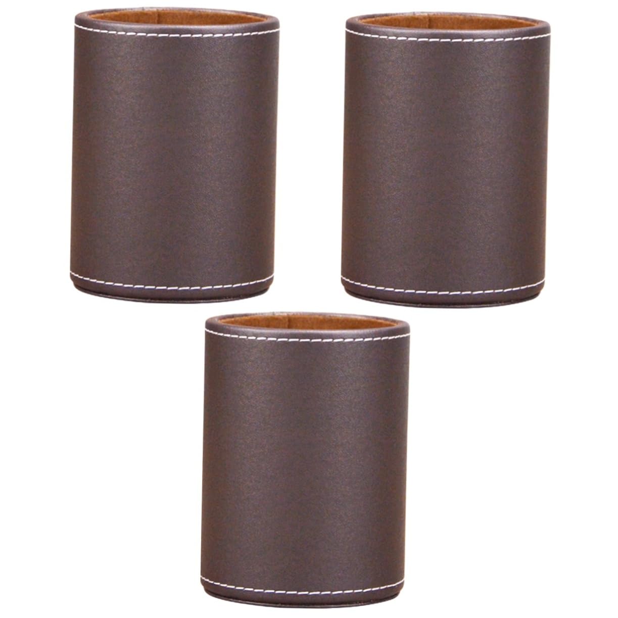 Alipis 3pezzi Portapenne Pelle Per Scrivania Organizer Elegante Per Occhiali e Cancelleria Portabicchieri Multifunzionale Cuoio Per Ufficio e Casa