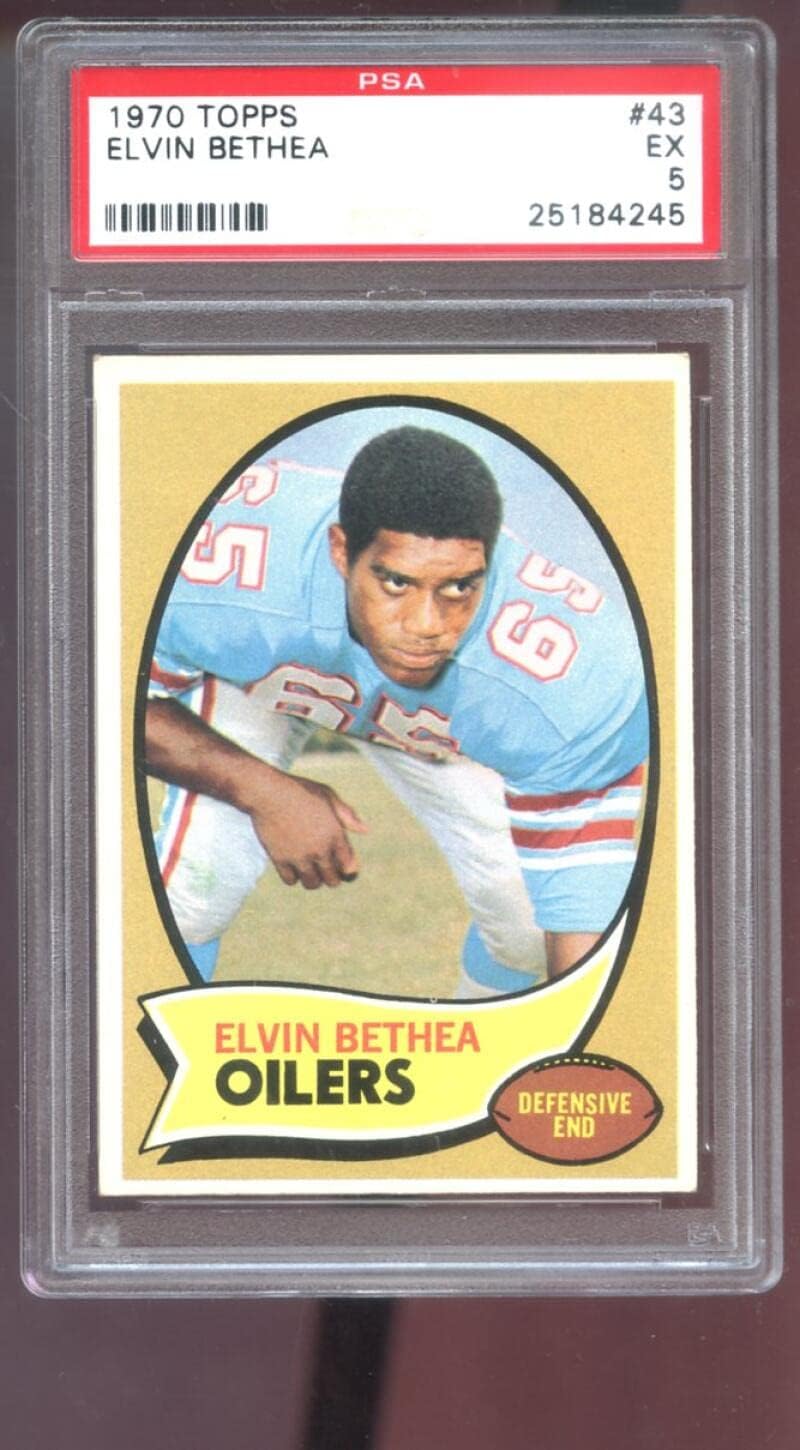 1970 Topps #43 Elvin Bethea ROOKIE RC PSA 5 Graded Football Card NFL Oilers