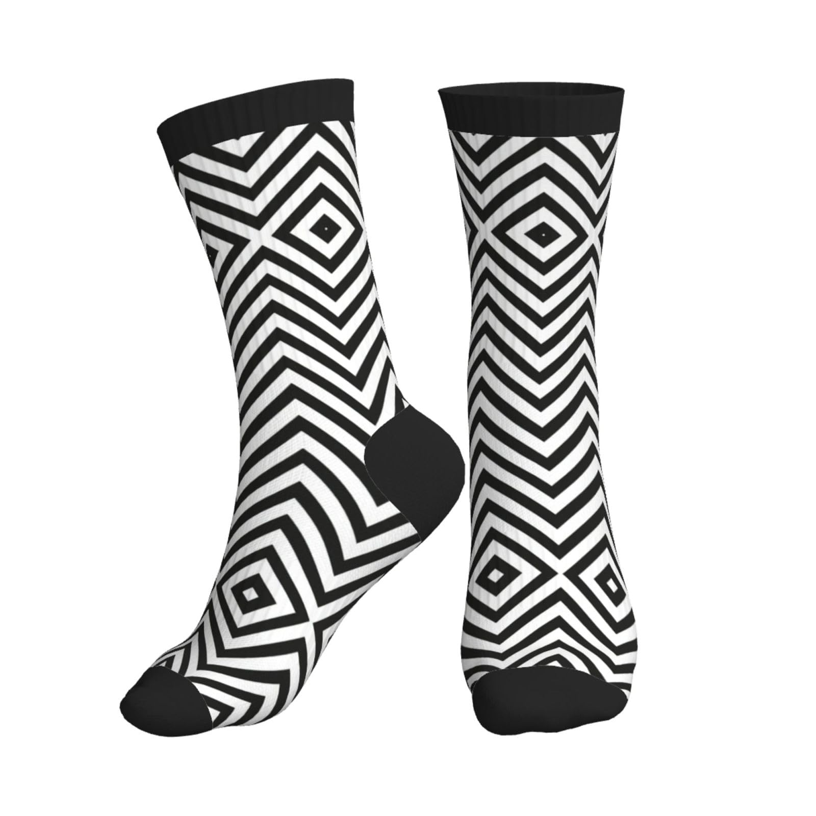 HGFVY Zigzag Stripe Crew Socks Cushioned Moisture Wicking Sport Socks Breathable Training Athletic Socks Unisex