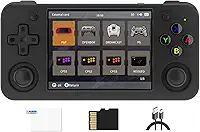 RG35XX H Console de videogame retro, tela IPS de 3,5 polegadas, Linux OS 64G, cartão TF com 5500 jogos clássicos, bateria integrada de 3300 mAH, compatível com WiFi 5G e Bluetooth 4.2 (preto)