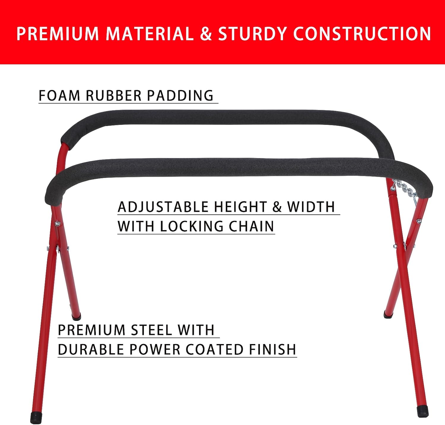 Portable Workbench Folding Work Stand, 1,000 Pound Capacity Foldable Work Table, Heavy-Duty Bumper Stand for Garage and Shop in Red