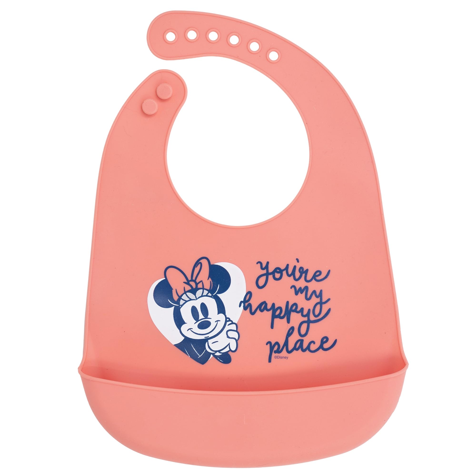 Stor MINNIE MOUSE HEART FULL SILICONE BIB
