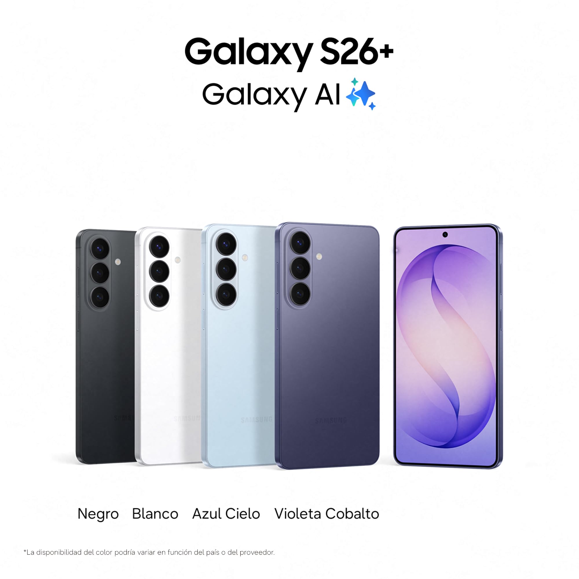 Samsung Galaxy S26+ 256GB, Teléfono Móvil con Galaxy AI, Cámara 50MP, 12GB RAM, Batería 4900mAh, Garantía del Fabricante 3 Años + 1 Año Extra, Color Negro (Versión Española)