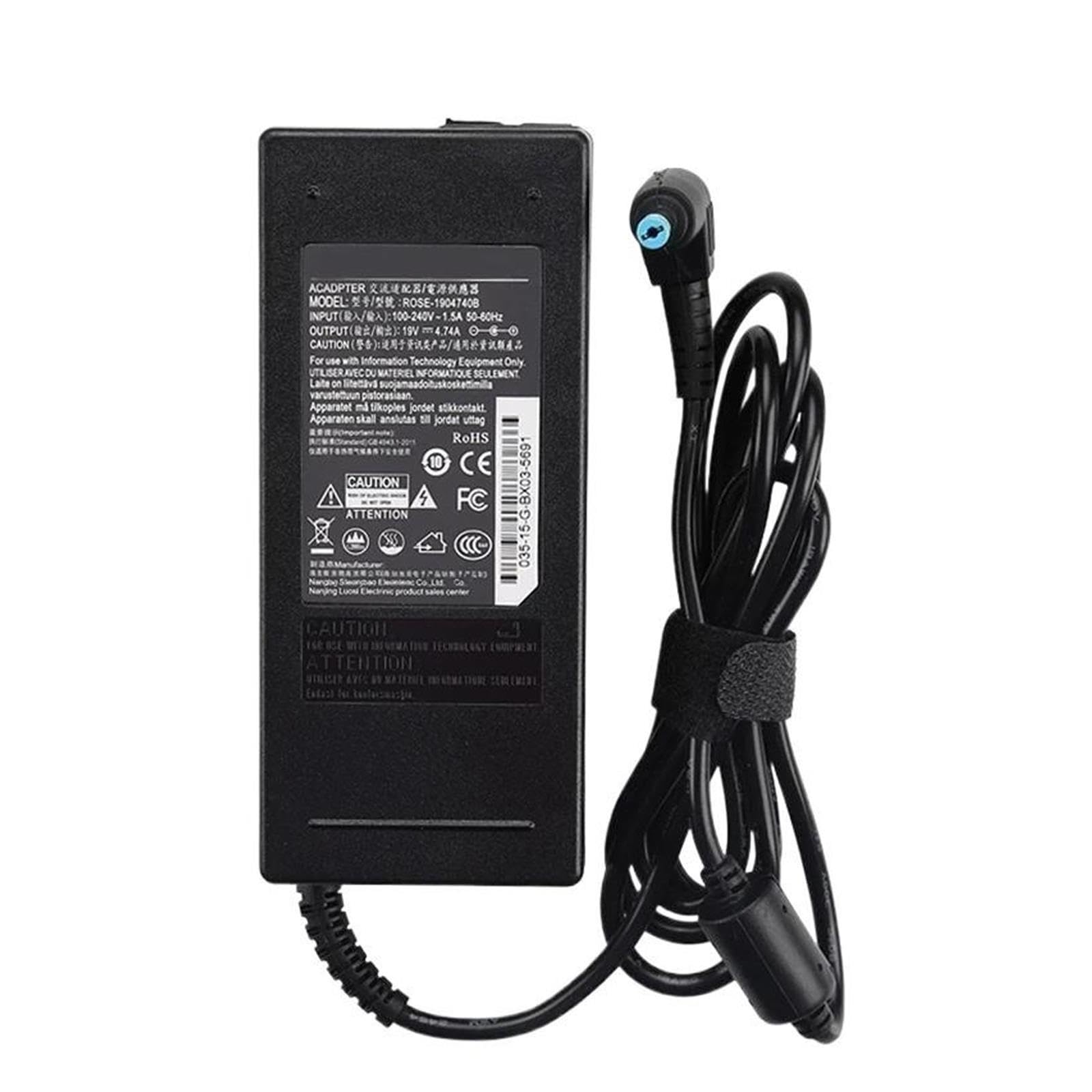 Caricatore for Laptop, Compatibile Con ACER, Compatibile Con Aspire V3-771 V3-771G V5 471G V5-531P-551G-552G 561G 571G 571P Alimentatore for Giro Caricatore CA 19 V 4,74 A(No power cord)