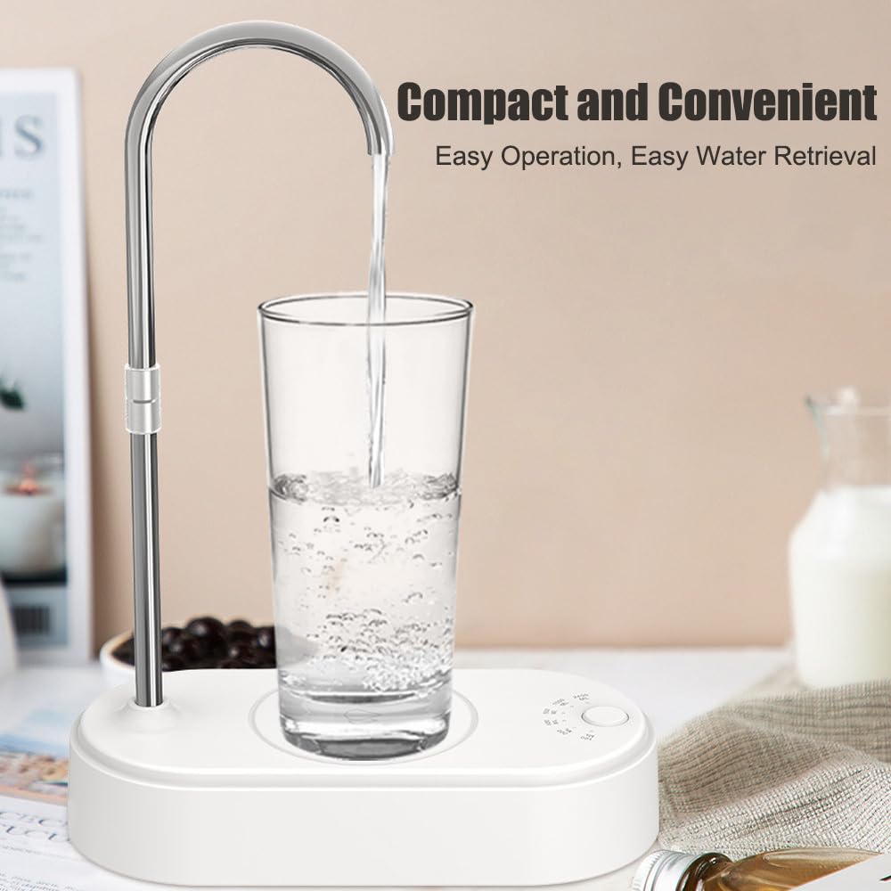 Distributeur d'eau de Bureau,Mini Pompe À Bouteille d'eau de Comptoir À 6 Vitesses avec Affichage LED Bleu,Chargement USB pour Maison,Bureau,Voyages en Plein Air,Camping