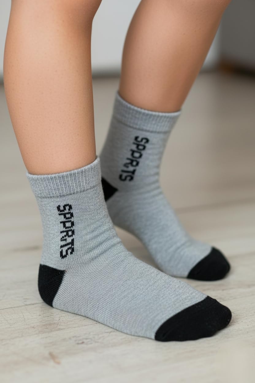 Socks Athletic Crew Socks, Grey and Black Cotton Blend, Comfortable combo pack black blue grey pack of 3 amazing combo-image-33