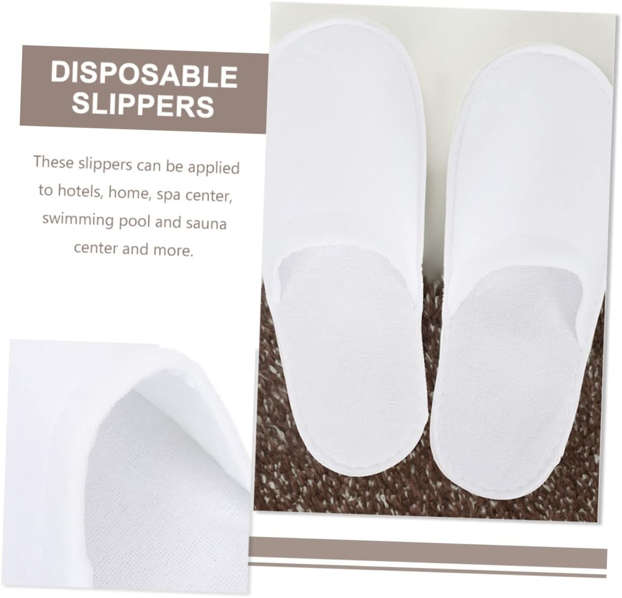 NOLITOY 10pairs Disposable Non- Slippers for Hotels and Spas Comfortable Cloth Travel Slippers for Guests and Pedicures Skid Bottom