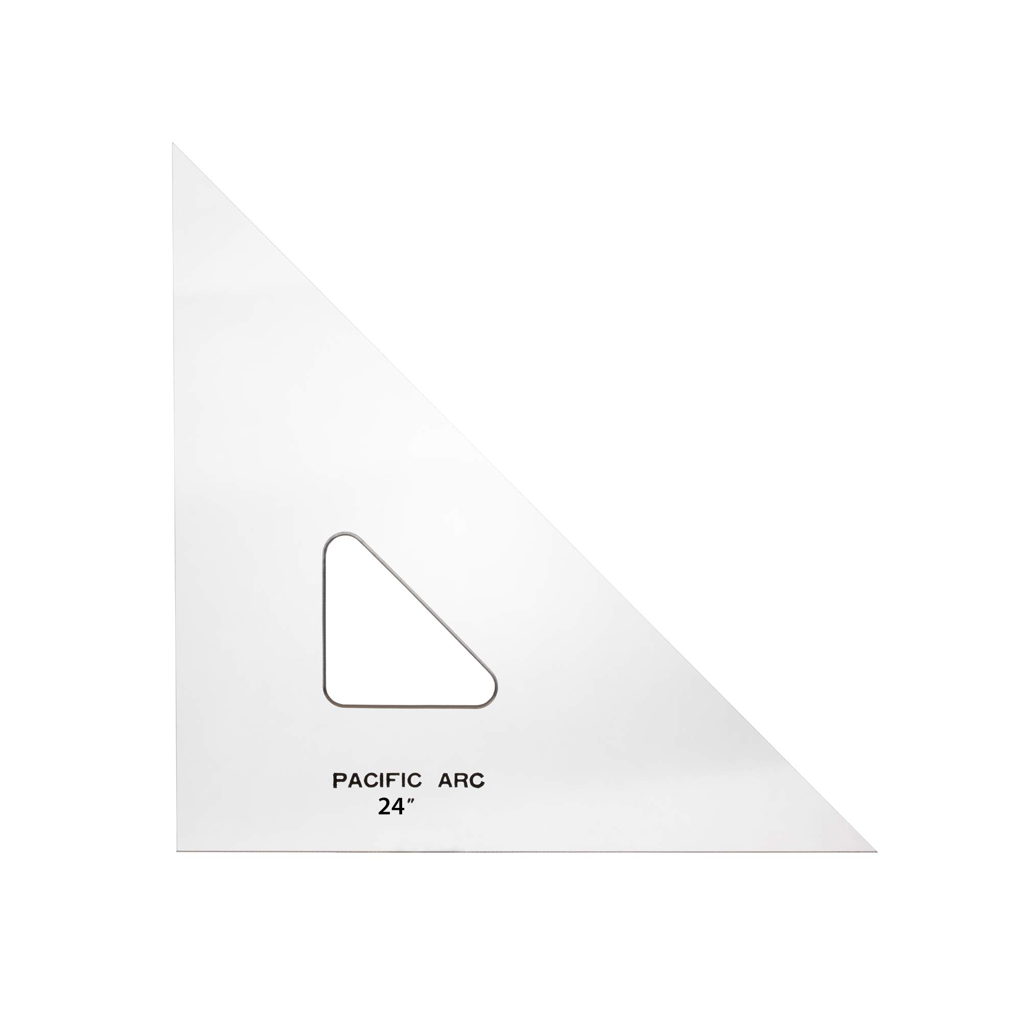 Pacific Arc Drafting Triangle, 24-inch, 45/90 Degrees, Clear Acrylic