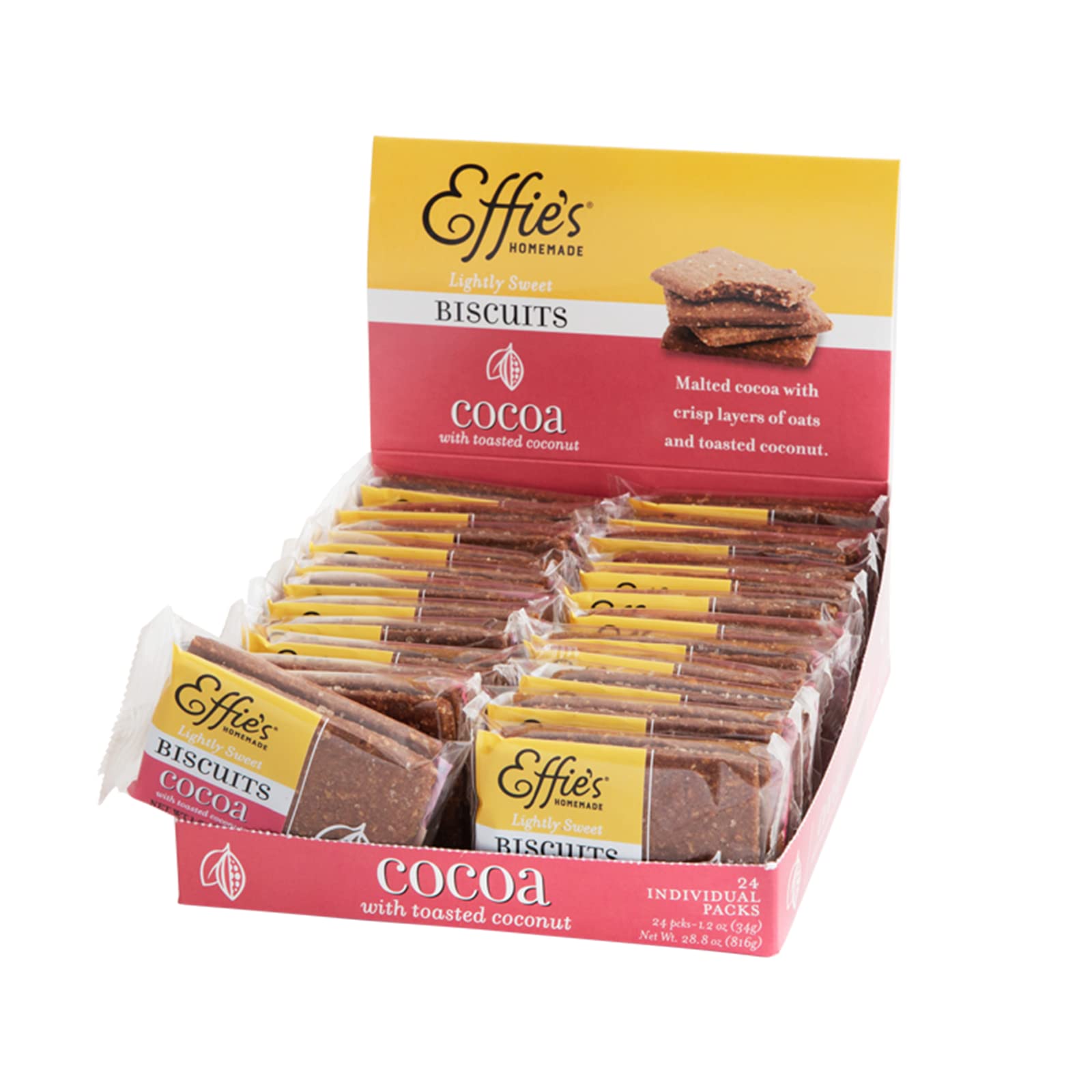 Effie's Homemade Biscuits - Cocoa - Single Serve Tray - 24 Pack