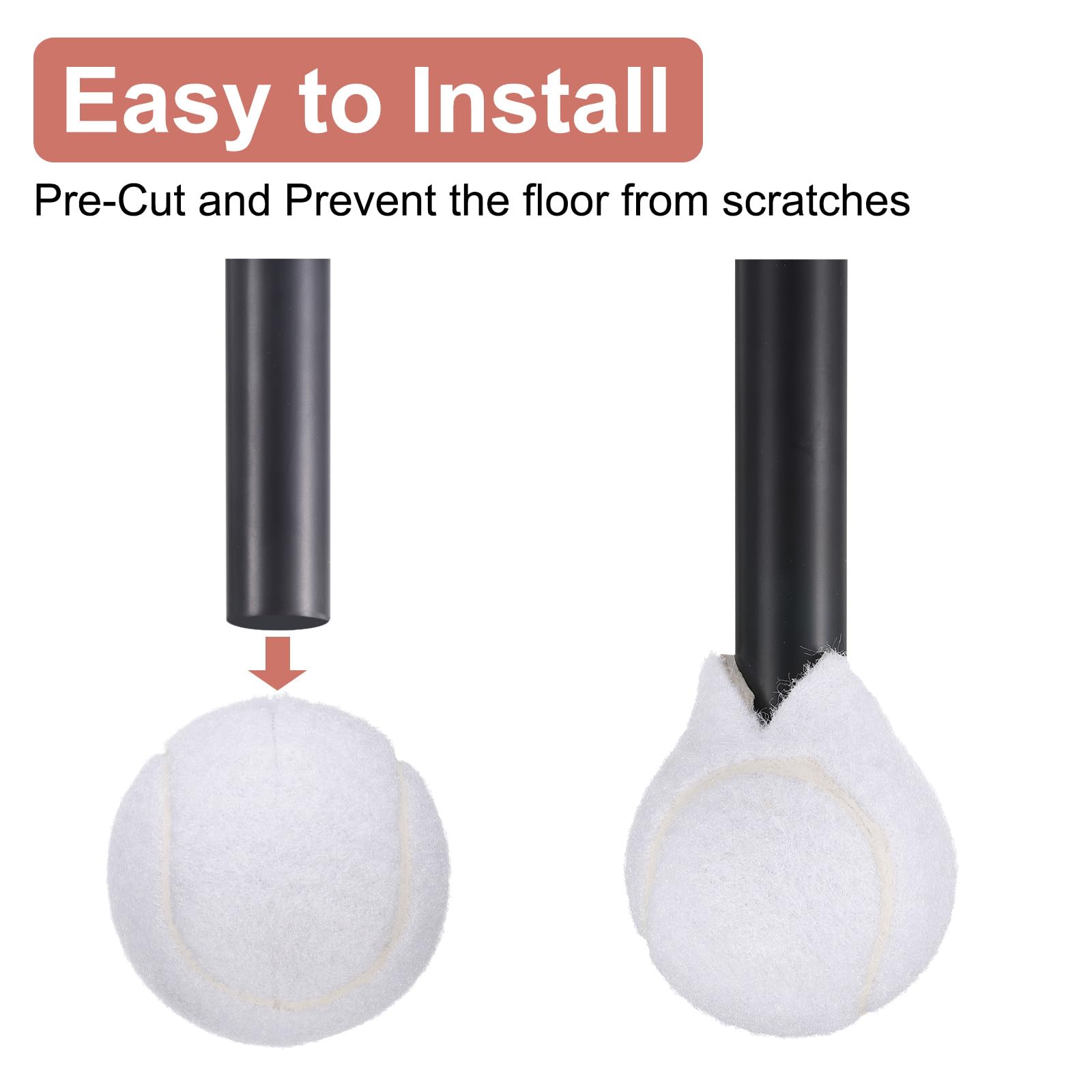 QUARKZMAN 12 Piezas Bolas de Tenis Precortadas para Andadores, Accesorios Deslizamiento Patas Muebles Protección Suelos, Blanco