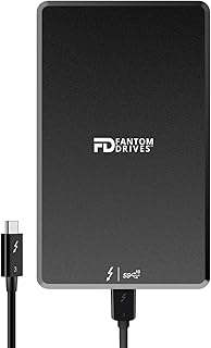Fantom Drives 4TB External SSD, 3D NAND Portable Solid State Drive, Thunderbolt 3 & 4 USB 3.2 Type-C, Fast & Reliable up to 3000MB/s, SSD Storage Drive, TB3X-3000N4TB