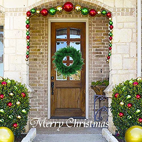 15Inch Artificial Pine Needle Wreath,Christmas Wreath For Front Door,Wall,Window,Welcome Wreaths For Winter,Christmas,New Year Party Decoration #TOP6