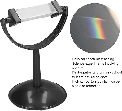 Optical Glass Triangular, Glass Prism with Stand Physics Light Spectrum Teaching Tool Rainbow Maker for Photography Science Experiments Physics Teaching Light Spectrum