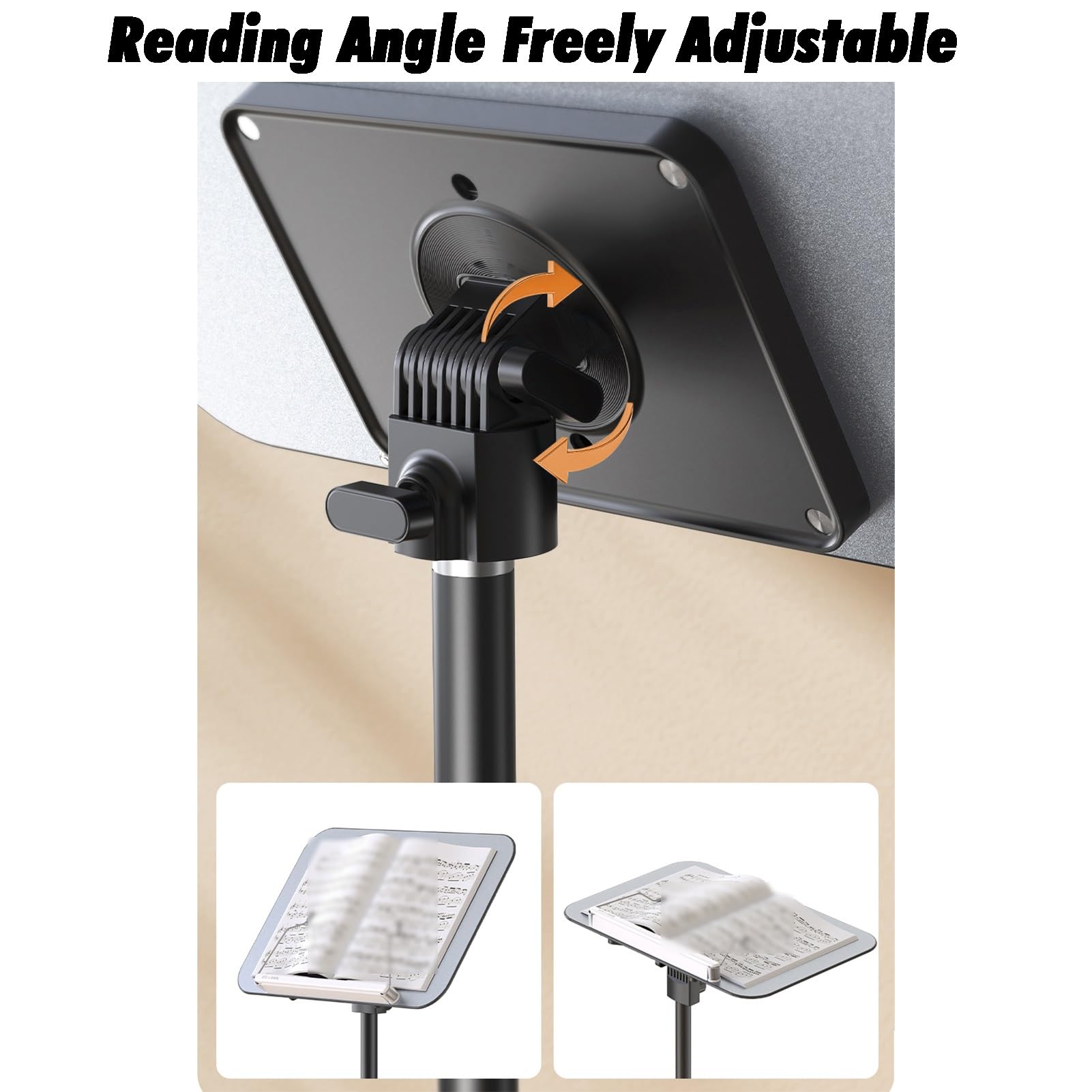 Genérico Soporte de Suelo Ajustable para Libros: práctico Soporte para Biblias, portátiles, Libros de Cocina y proyectores. Ideal para el hogar, la Oficina y el Aula (Blanco).
