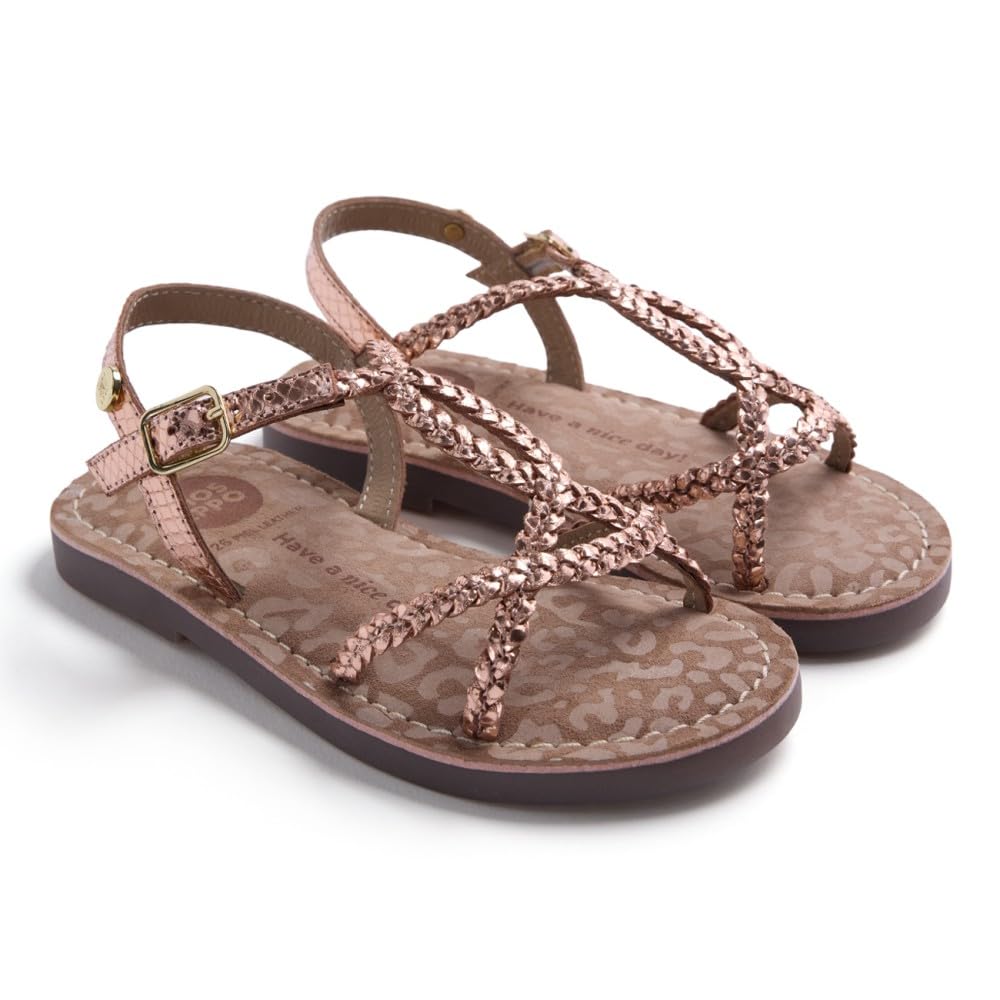 GIOSEPPO Boy's Girl's Boden T-Strap, Rose Gold, 12 UK Child