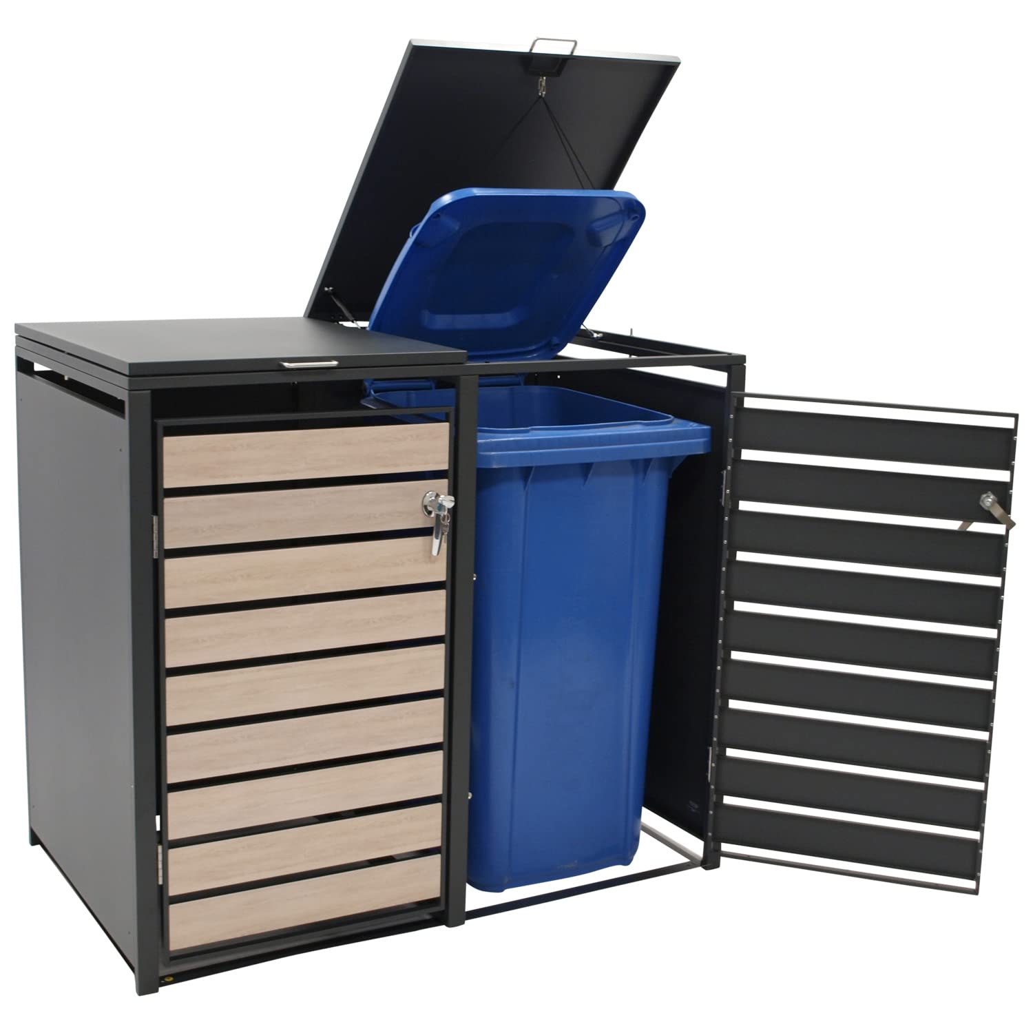 DEGAMO Mülltonnenbox 2-er Berlin für 2X 120 und 240 Liter Tonnen