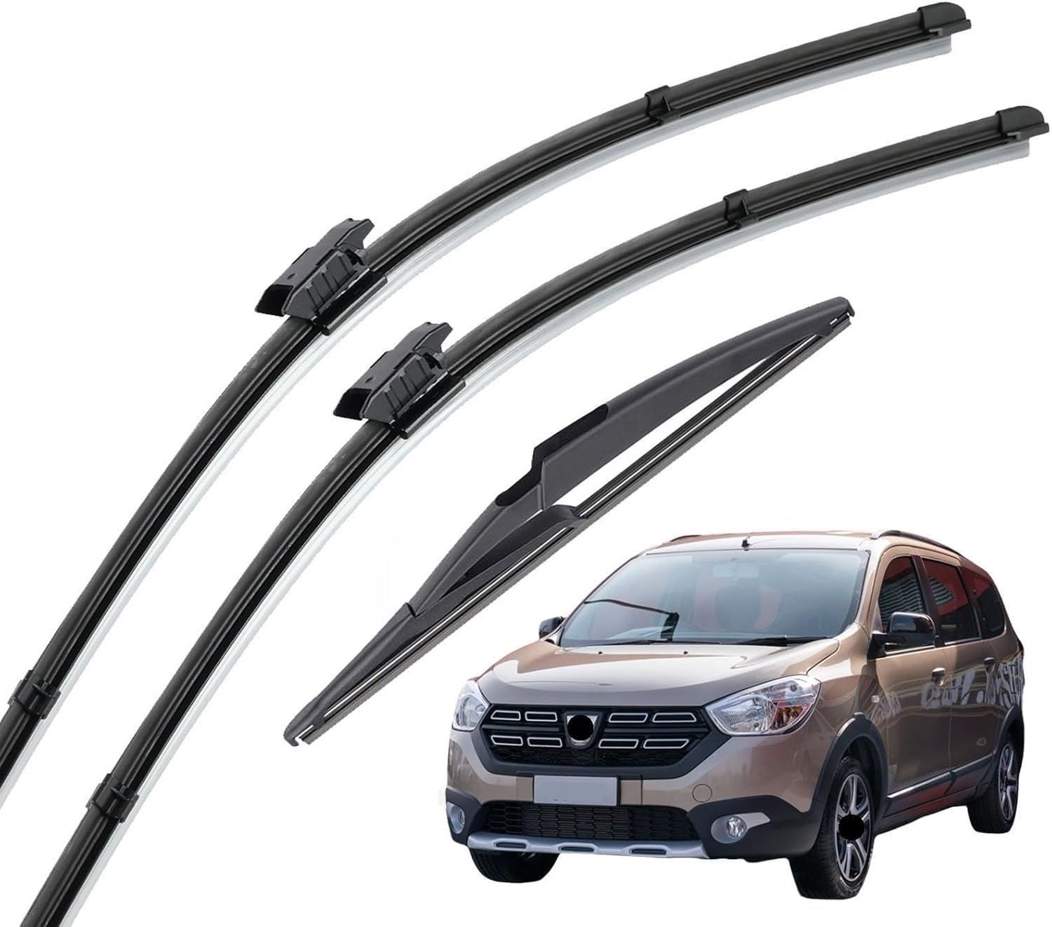 MadongJ Windshield Windscreen Wiper Blades for Dacia Renault Lodgy 2017-2023, Replacement Blades All-Weather Performance Streak-Free Windshield Wipers