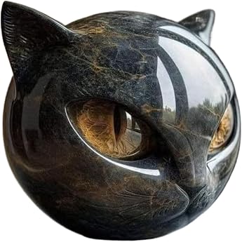 Cat Statues Home Decor Table Decoration Animal Figure Elegant Black Cat Sculpture for Home Garden Desk Entrance Area Decoration Women and Men