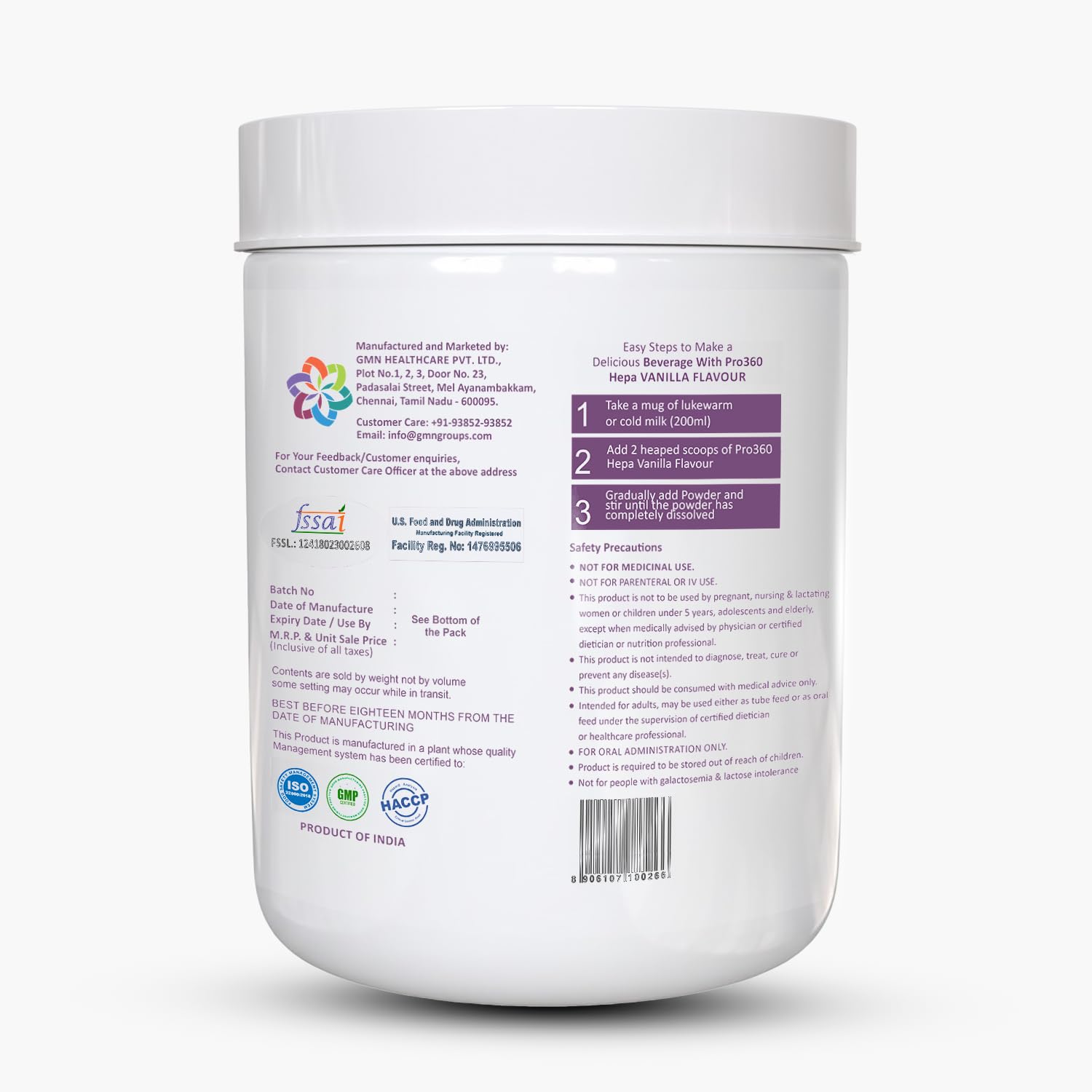 Pro360 Hepa Liver Care Protein Supplement – Complete Liver Supplements for Health| Formula Enriched with Silymarin, MCT & BCAA – Vanilla – 400g 3