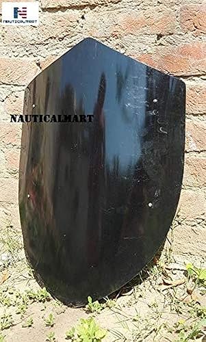 Miniatura 4 de Blank Round Shield Medieval Four Point Shield Blank Knight Armor Shield Historical Replica Reenactment LARP Cosplay Halloween