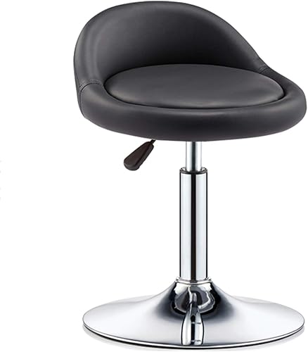 Miniatura 25 de Taburete de bar ajustable giratorio, chasis de acero grande, respaldo moderno para el hogar, taburete redondo de pierna alta, carga de 220.5 lbs,