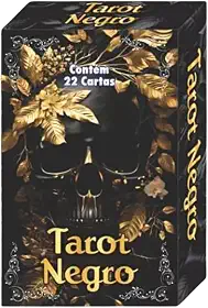 Tarot Negro Baralho com 22 Cartas Manual Próprio Desenhos Místicos