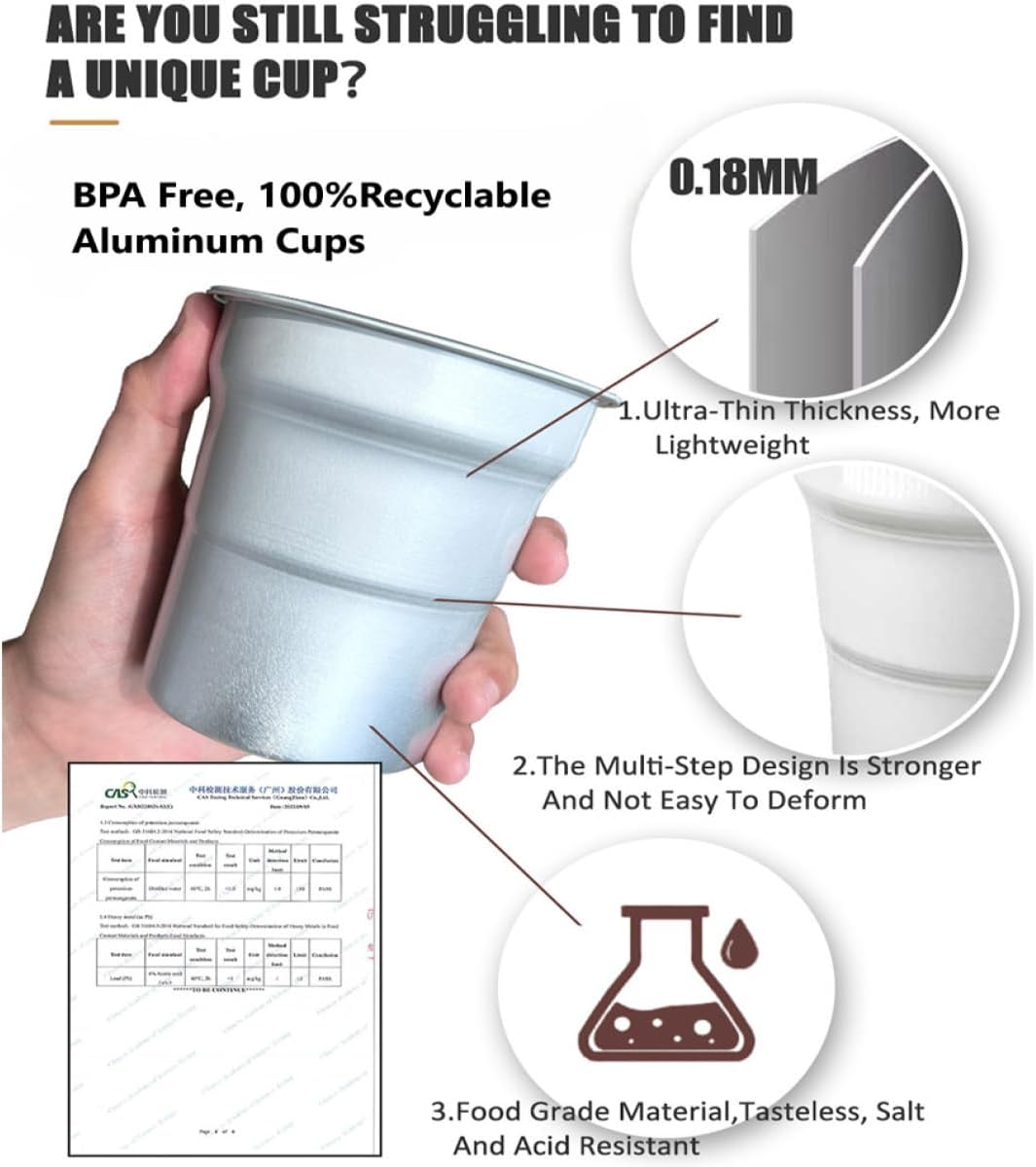 Reusable 20oz Aluminum Cups, Recyclable Disposable Drinkware – Microwave & Dishwasher Safe, Stackable & Lightweight (10 Pack)